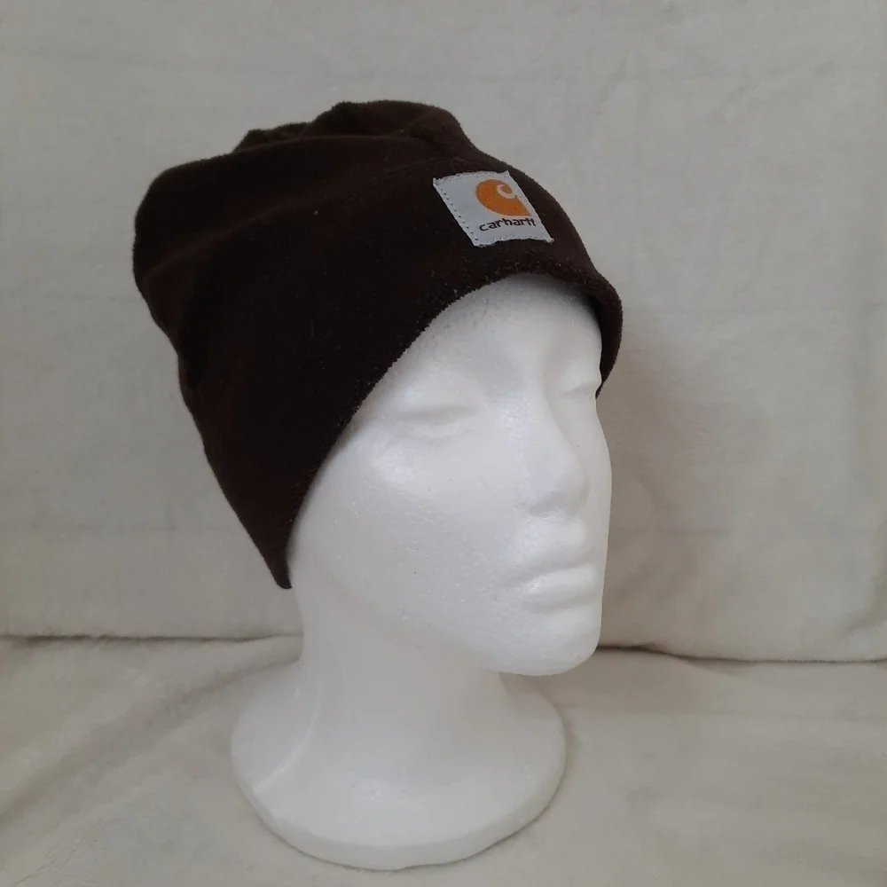 Carhartt chocolate brown fleece beanie hat